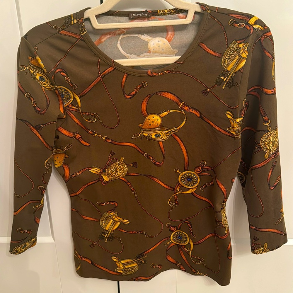 J McLaughlin Signature Tee - Olive and Brown